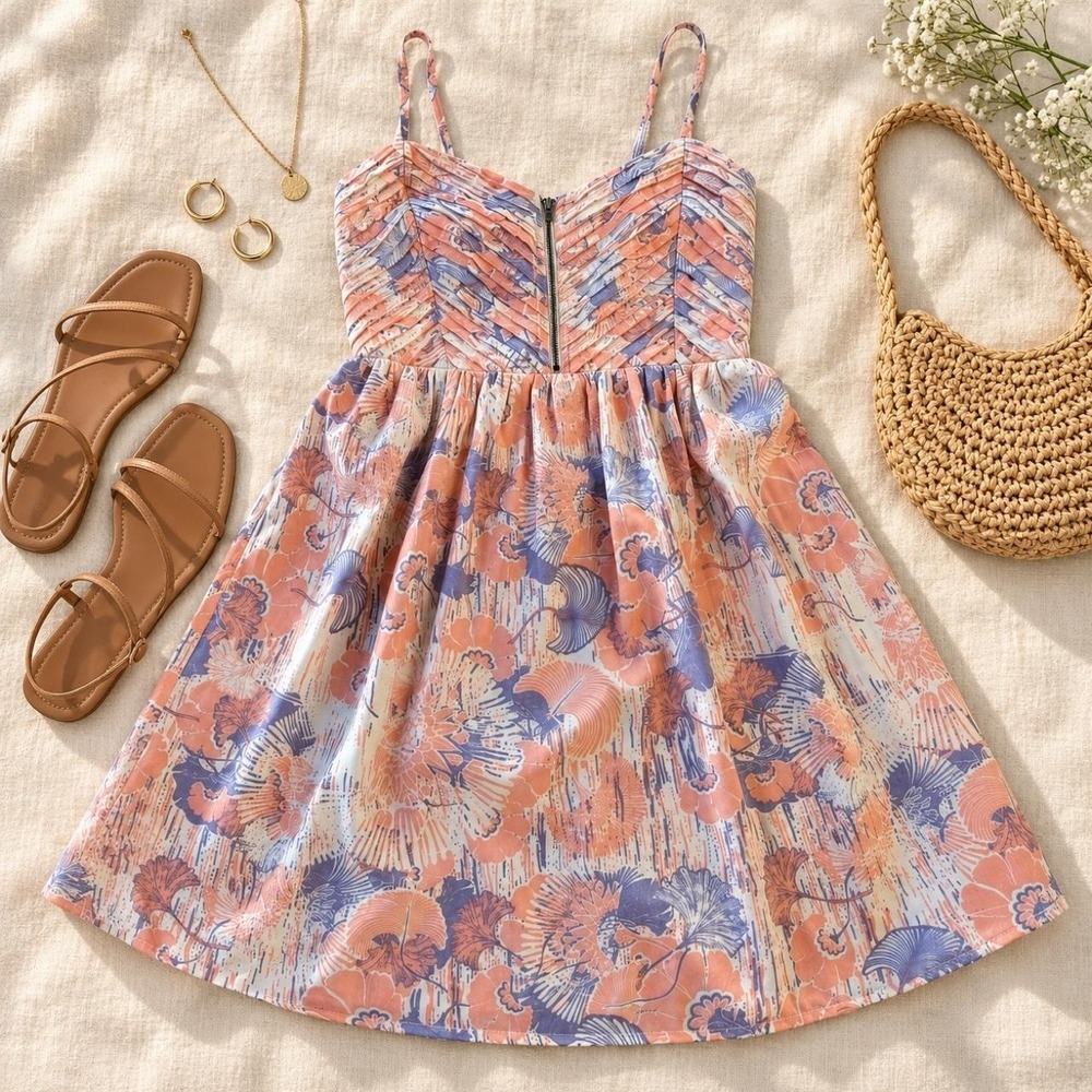 Roxy floral mini summer colorful dress